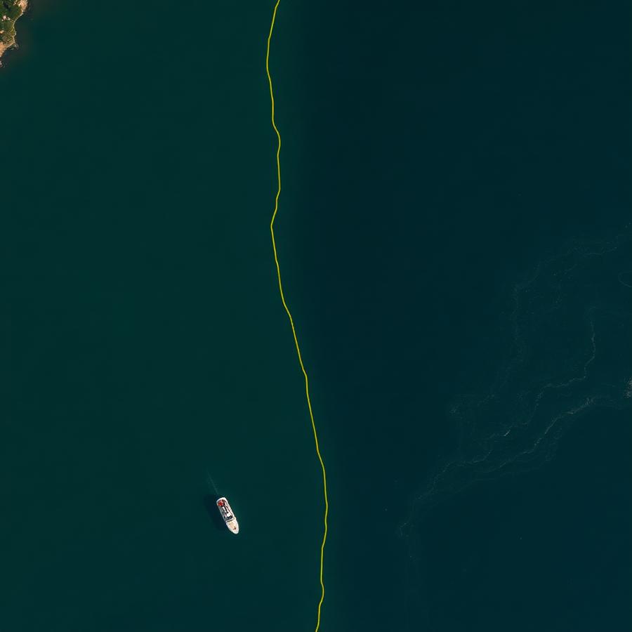 Vista aérea do Canal do Quiriri com rota de navegação